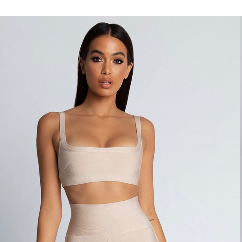 Meshki Amanda Bandage Nude Crop Top Size Medium